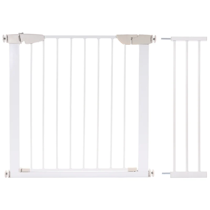 Kidimax® Treppenschutzgitter 77-82 cm, ohne Bohren, Türschutzgitter für Kinder, Hunde und Katzen, mit Auto-Close & Keep-Open Funktion, Treppengitter weiß