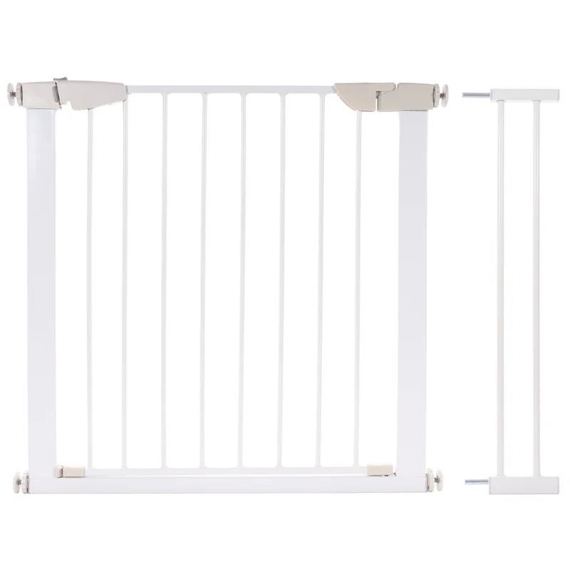 Kidimax® Treppenschutzgitter 77-82 cm, ohne Bohren, Türschutzgitter für Kinder, Hunde und Katzen, mit Auto-Close & Keep-Open Funktion, Treppengitter weiß