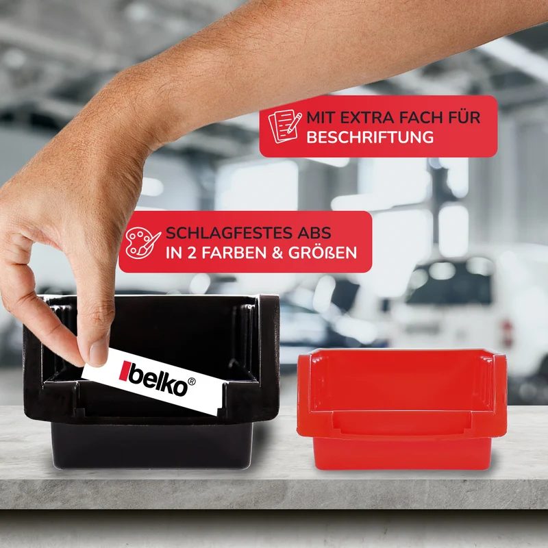 P24® Wandregal Stapelboxen, blau oder rot, Set 32 tlg. (Farbe wählbar)