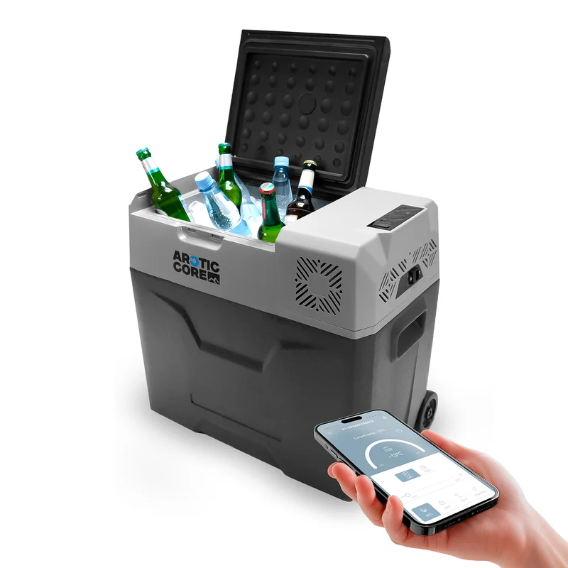 Belko® ArcticCore Kompressor Kühlbox – elektrisch kühlen & gefrieren – 30L / 50L – 12/24V & 100–240V – tragbare Auto & Camping Kühltruhe – grau