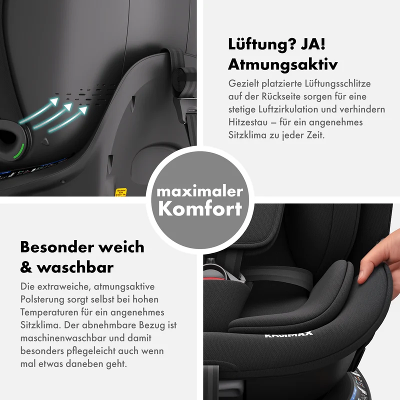 Kidimax® Ultima 360 i-Size Kindersitz 40–150cm (0–12 Jahre), drehbar, Isofix, Gruppe 0+/1/2/3 – verschiedene Farben