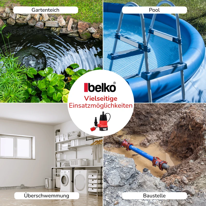 Belko® Schmutzwasserpumpe, 400W, 8000 l/h, 5m
