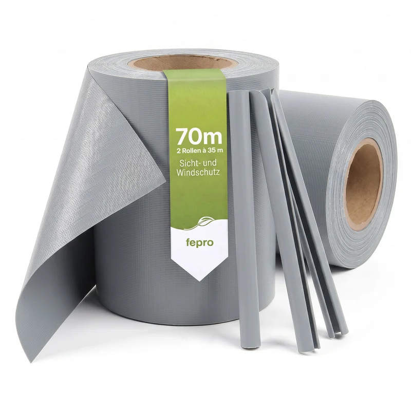 Fepro® PVC Sichtschutzstreifen für Doppelstabmattenzaun, inkl. Befestigungsclips (Farben & Längen wählbar)