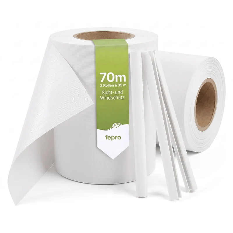 Fepro® PVC Sichtschutzstreifen für Doppelstabmattenzaun, inkl. Befestigungsclips (Farben & Längen wählbar)