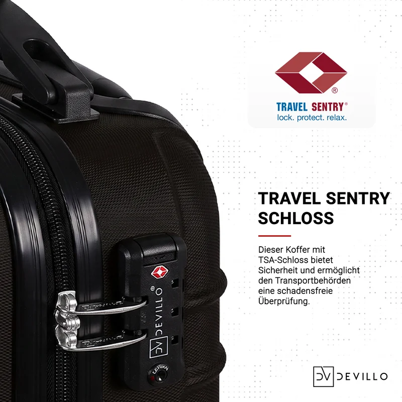 Devillo® Kofferset 4tlg. S-M-L-XL - Reisekofferset