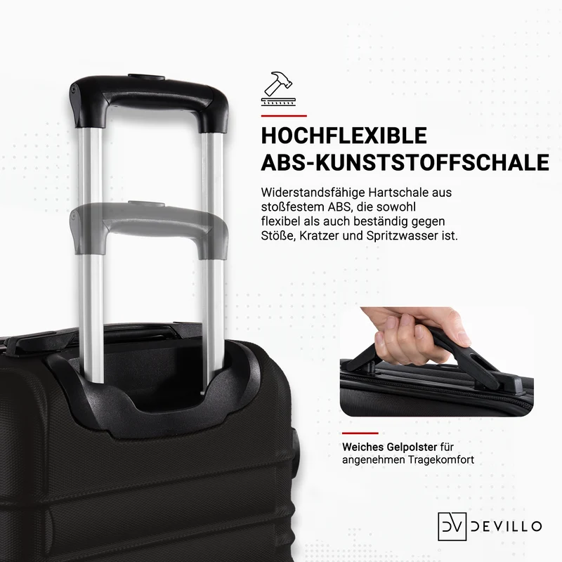 Devillo® Kofferset 4tlg. S-M-L-XL - Reisekofferset