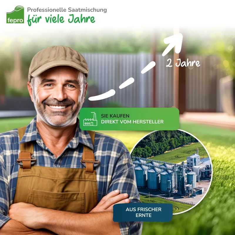 Fepro® Rasenmix Premium Select Mischung und dürreresistenter Trockenrasen für ca. 40 - 800 m²