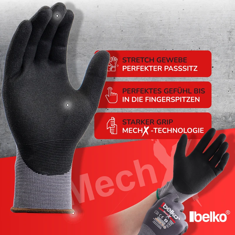 Belko® MechX Arbeitshandschuhe (Menge & Größen wählbar)