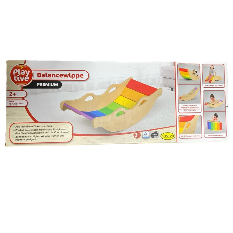 Holz Balancewippe, in Regenbogenfarben von Playtive