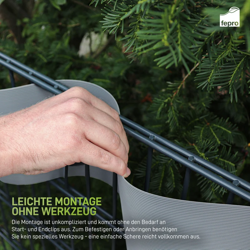Fepro® Sichtschutzstreifen Grau RAL7040 10x 2,525m