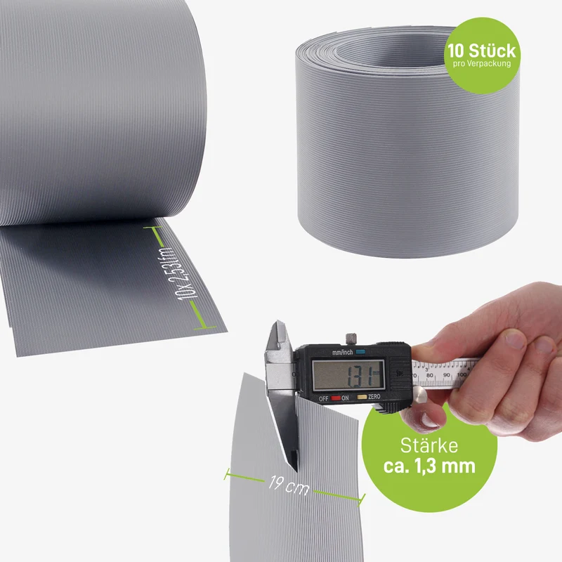 Fepro® Sichtschutzstreifen Grau RAL7040 10x 2,525m