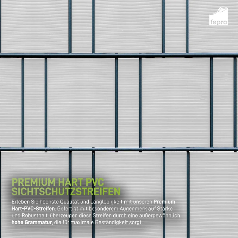 Fepro® Sichtschutzstreifen Weiß RAL9010 10x 2,525m