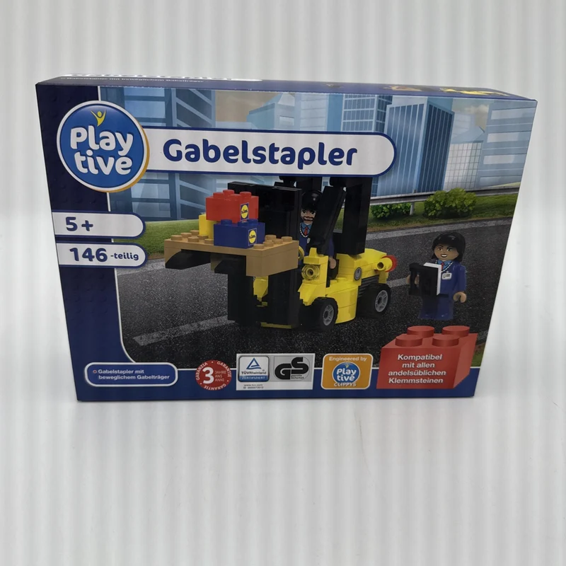 Playtive Clippys LIDL Gabelstapler 146-tlg. Stapler Klemmbausteine Set NEU & OVP