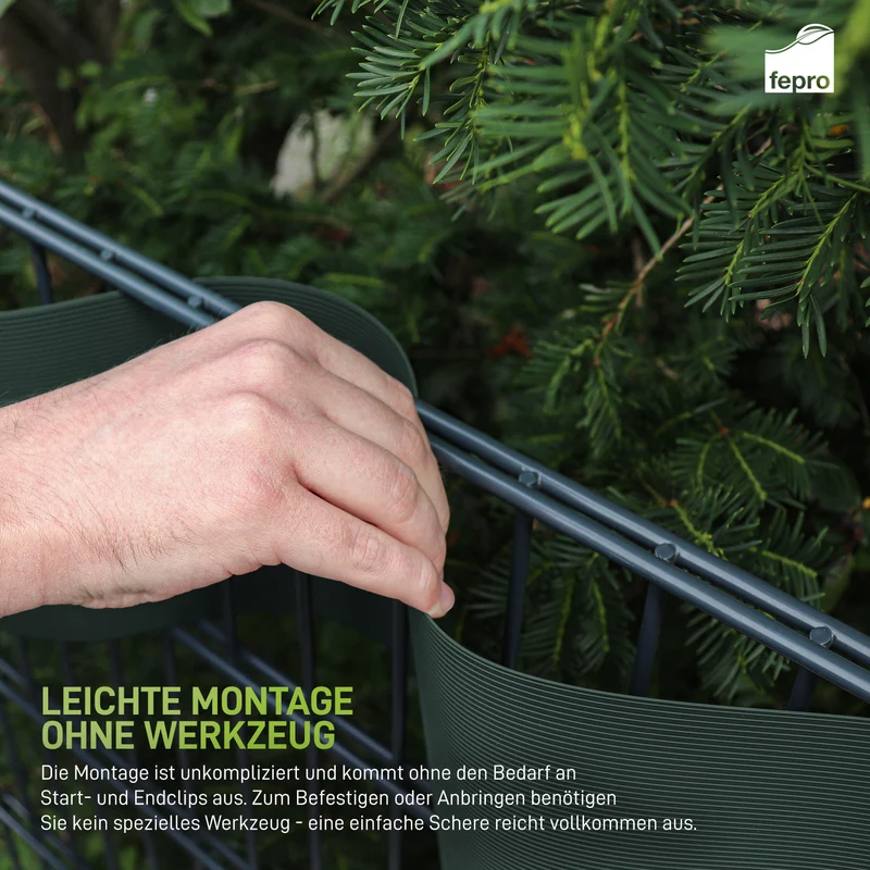 Fepro® Sichtschutzstreifen Grün RAL6005 10x 2,525m