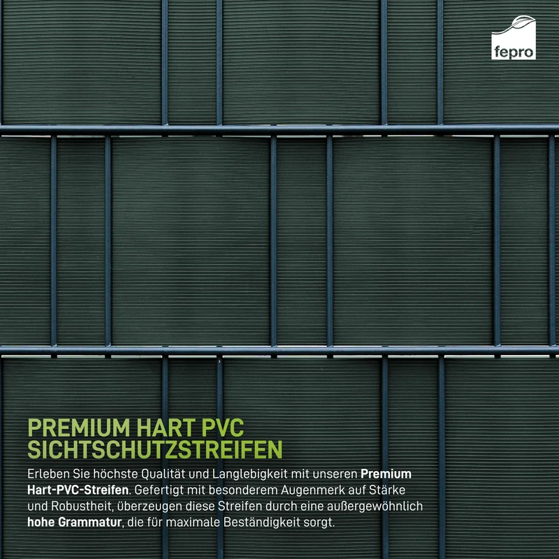 Fepro® Sichtschutzstreifen Grün RAL6005 10x 2,525m
