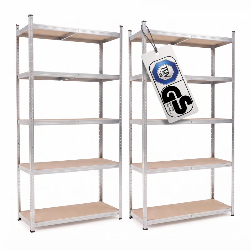 Belko® Schwerlastregal C114 Doppelpack, 180x90x40 cm, 5 Böden, 175kg Tragkraft pro Boden, (Farbe wählbar) - Lagerregal, Steckregal