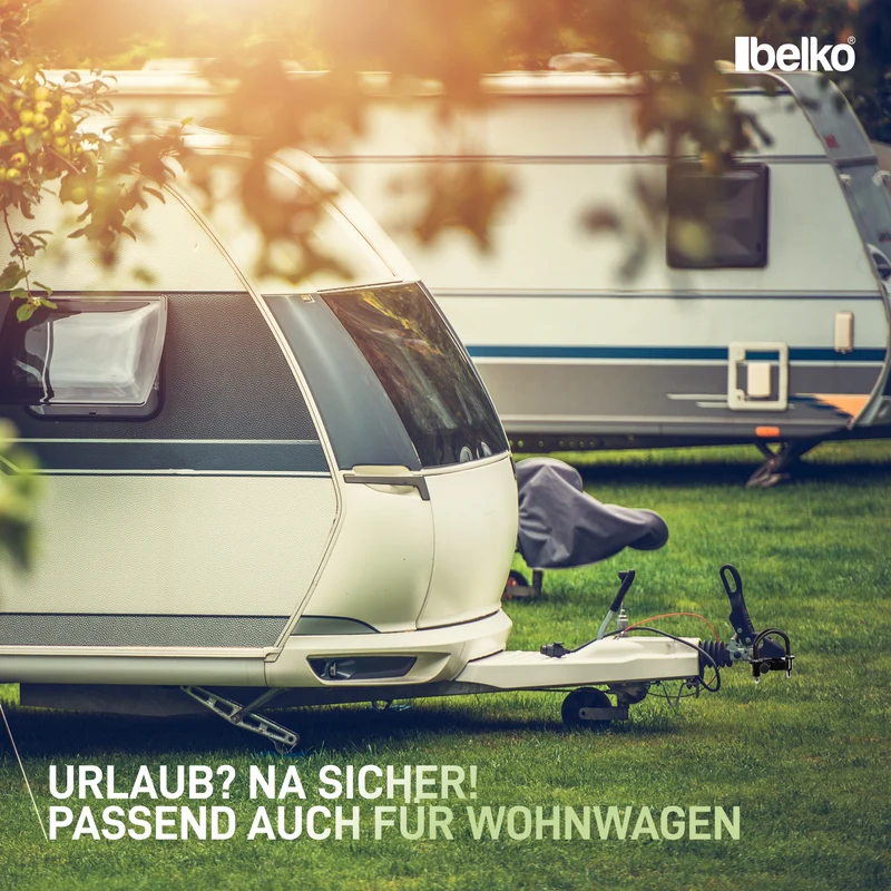 Belko® Anhängerschloss für gängige Anhängerkupplung 47mm - inkl. 2 Schlüssel, Gummischutz, Abdeckkappe - Anhängerkugelsperrkupplung Diebstahlschutz Anhänger-Sicherung Abschleppsperre