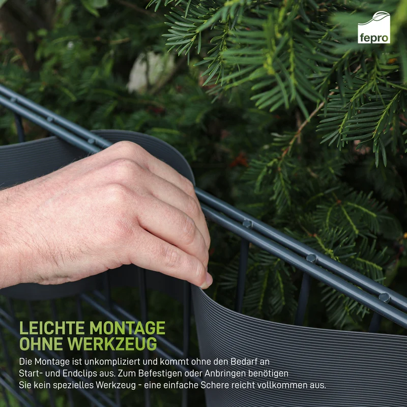 Fepro® Sichtschutzstreifen Anthrazit RAL7016 10x 2,525m