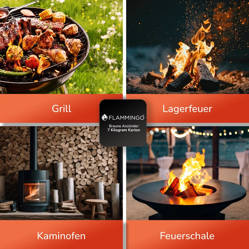 Flammingo® Anzündwürfel, braun, 7 kg Karton