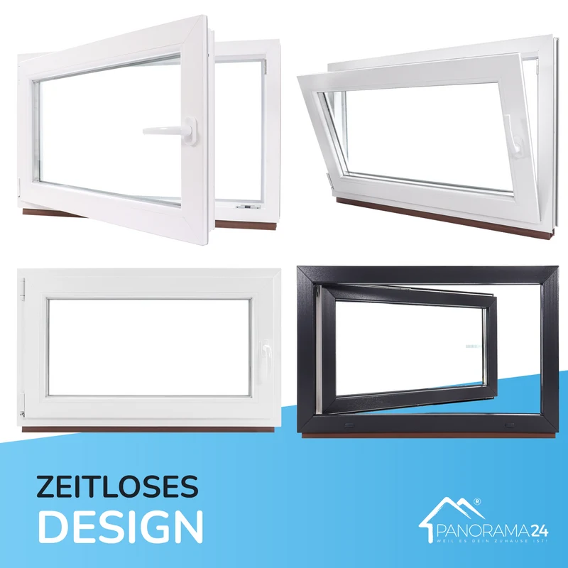 P24® Kellerfenster Kunststofffenster 3-Fach 70mm Proline, Anthrazit