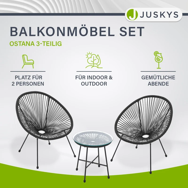 Balkonmöbel Set Ostana 3-teilig
