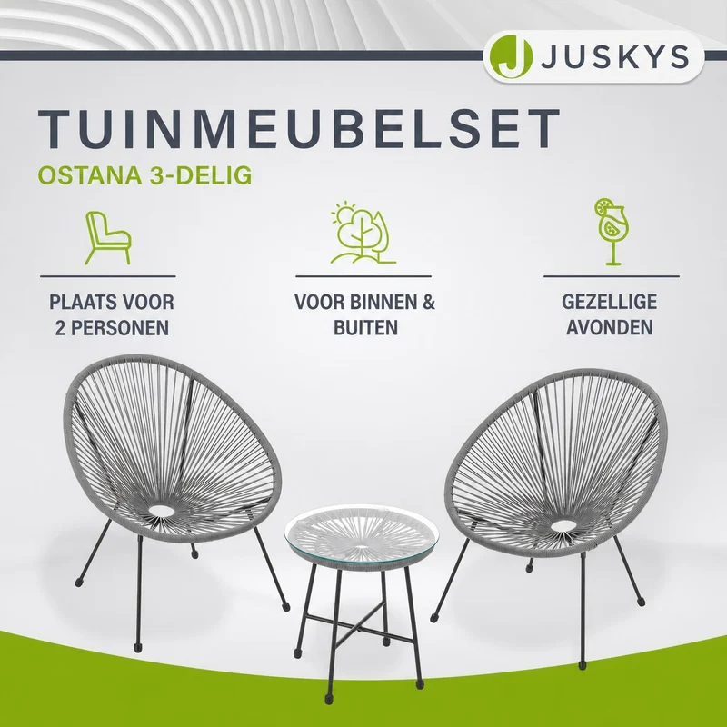 Balkonmöbel Set Ostana 3-teilig