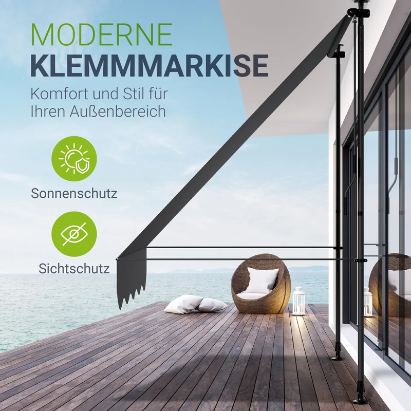 Klemmmarkise Kapstadt mit Handkurbel