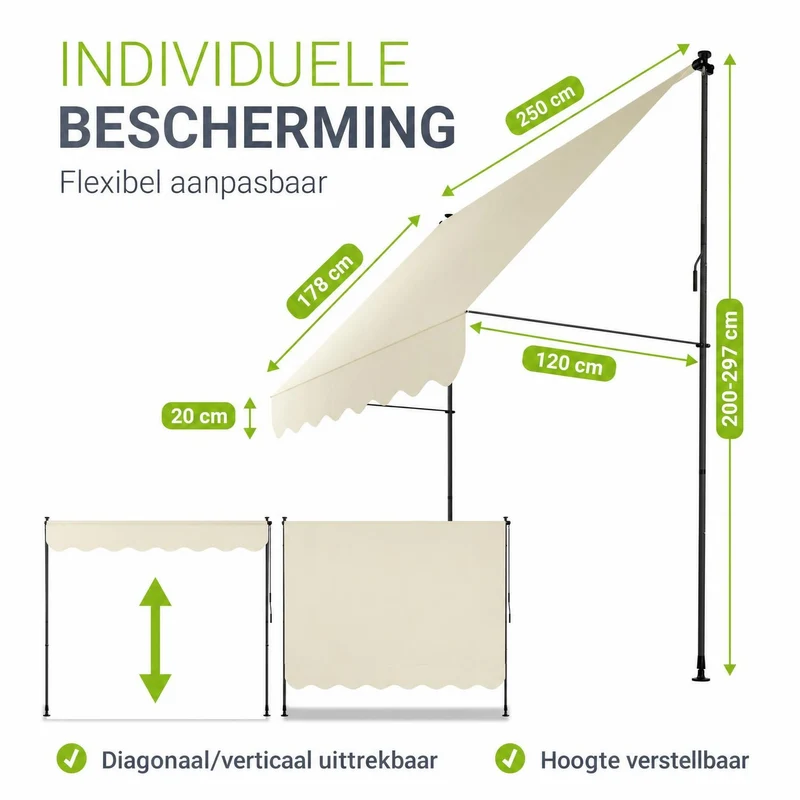 Klemmmarkise Kapstadt mit Handkurbel