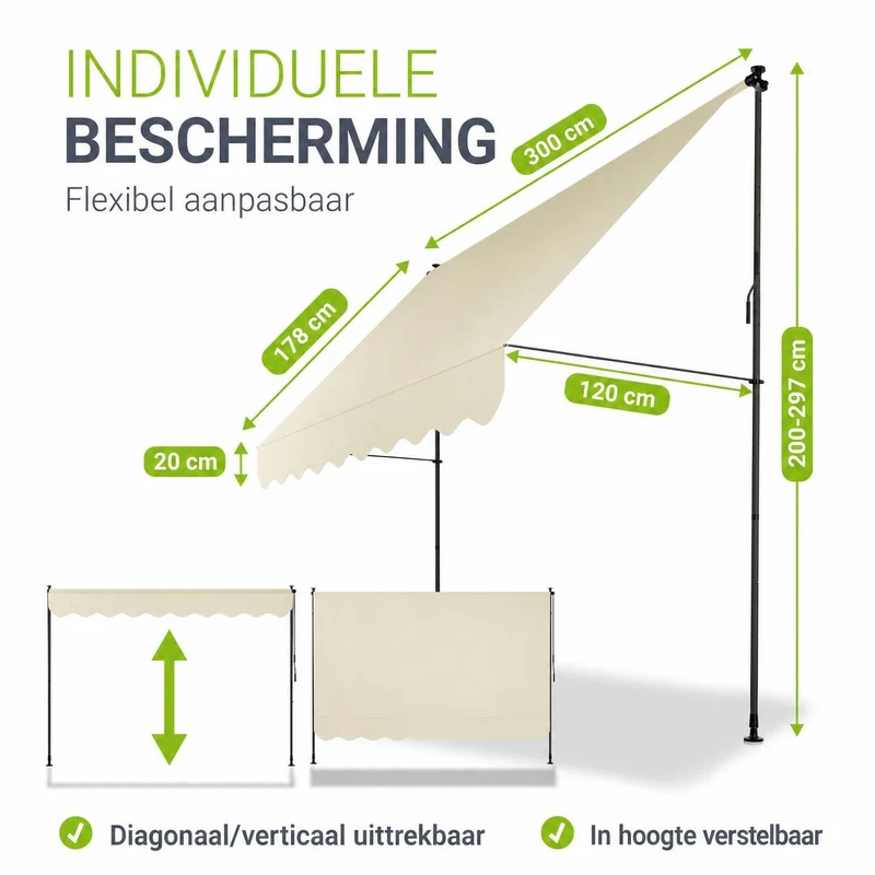 Klemmmarkise Kapstadt mit Handkurbel