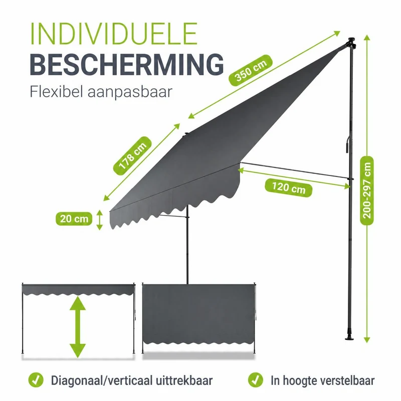 Klemmmarkise Kapstadt mit Handkurbel
