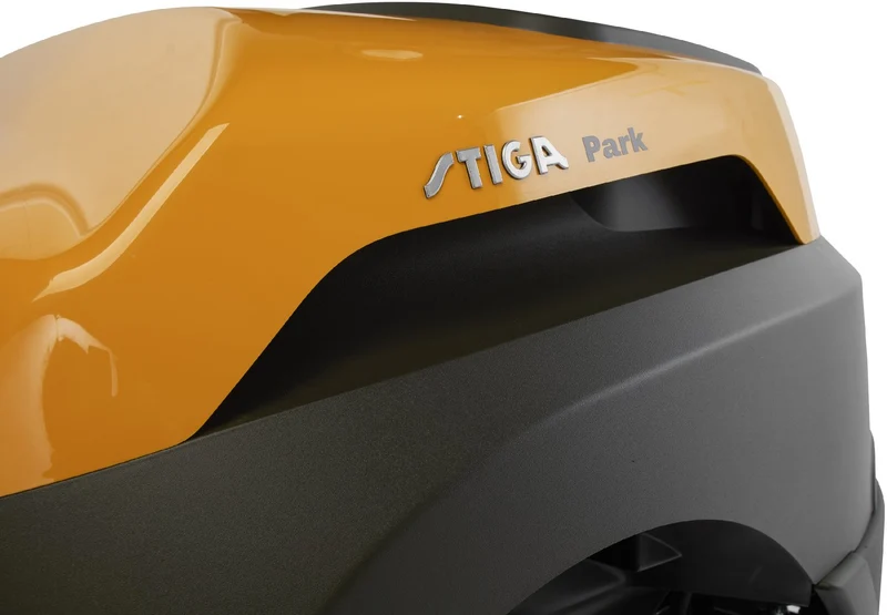 Stiga Frontmäher Park 500 WX mit Mähdeck Combi Pro 110 Q Plus Winterpaket mit 120 cm Schneeschild und Schneeketten