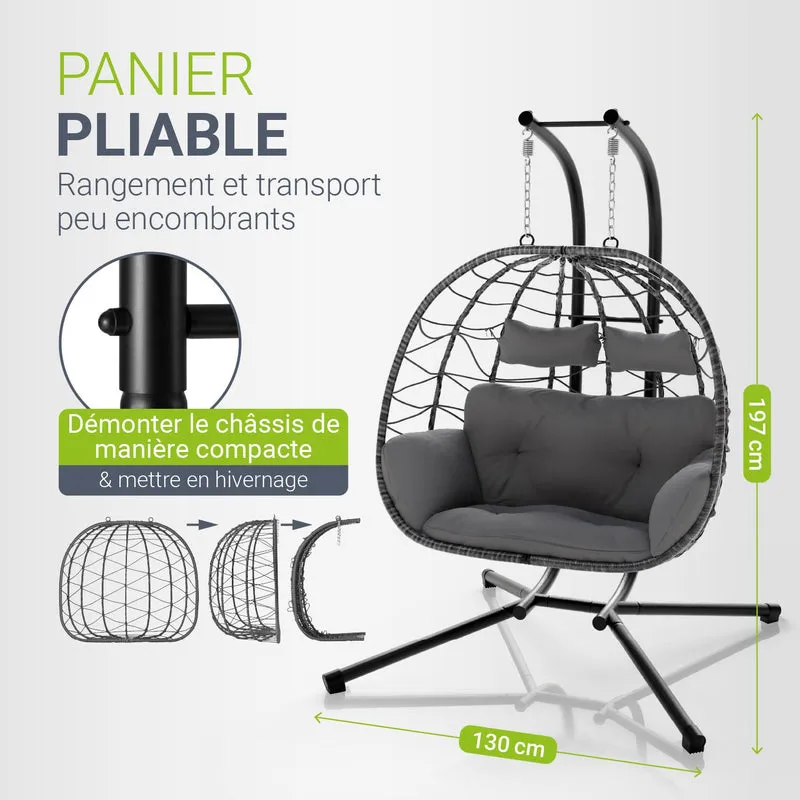 Polyrattan Doppelhängesessel Aria