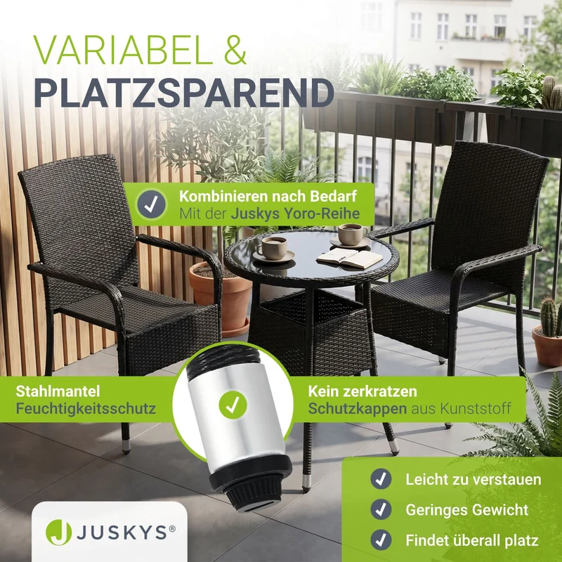 Runder Polyrattan Gartentisch Yoro