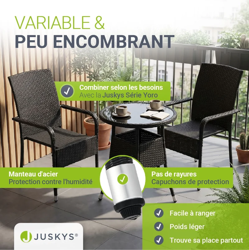 Runder Polyrattan Gartentisch Yoro