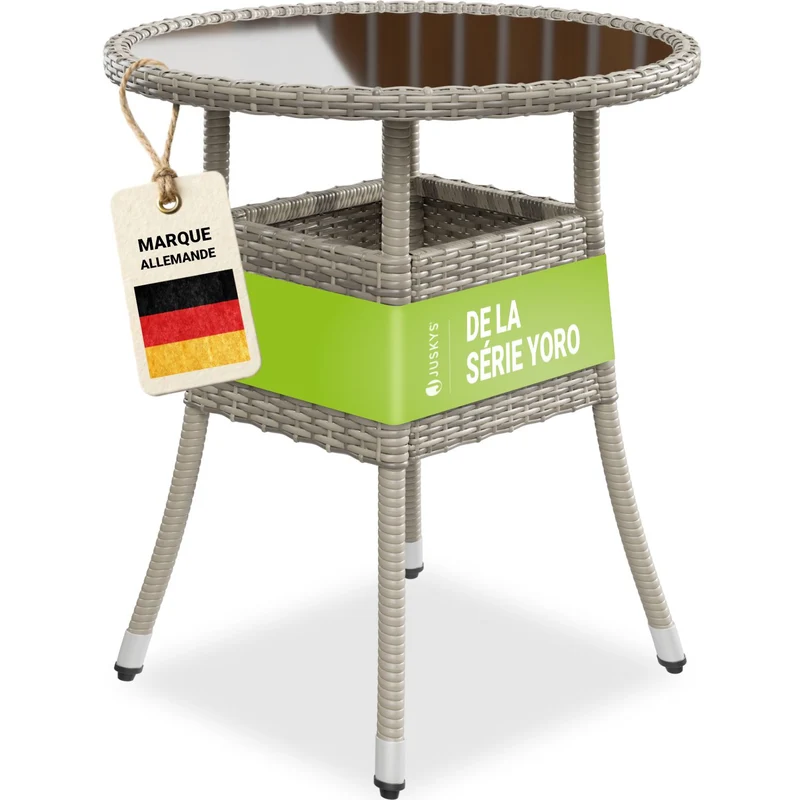 Runder Polyrattan Gartentisch Yoro