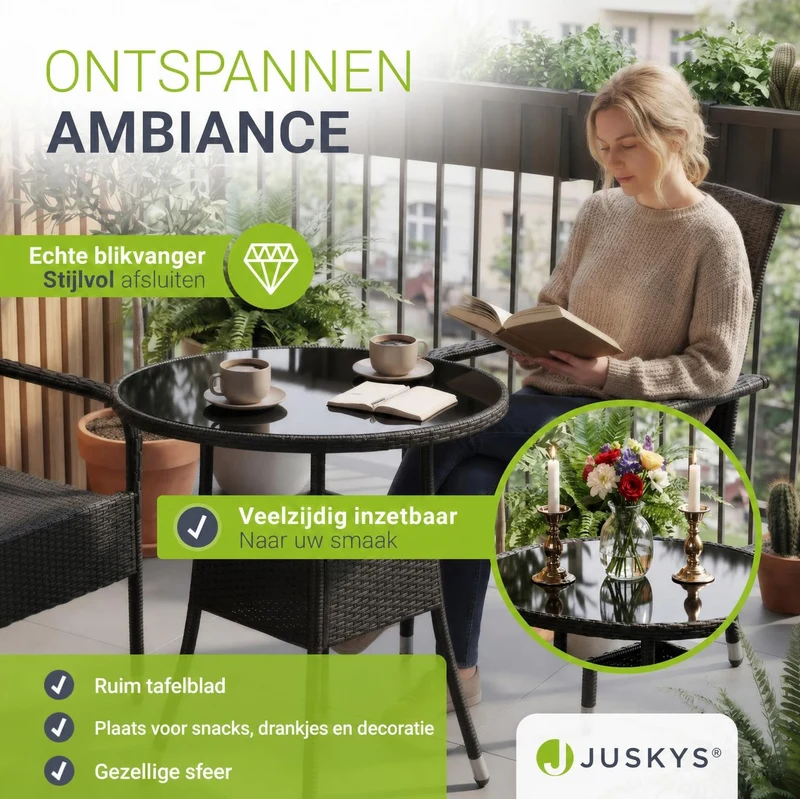 Runder Polyrattan Gartentisch Yoro