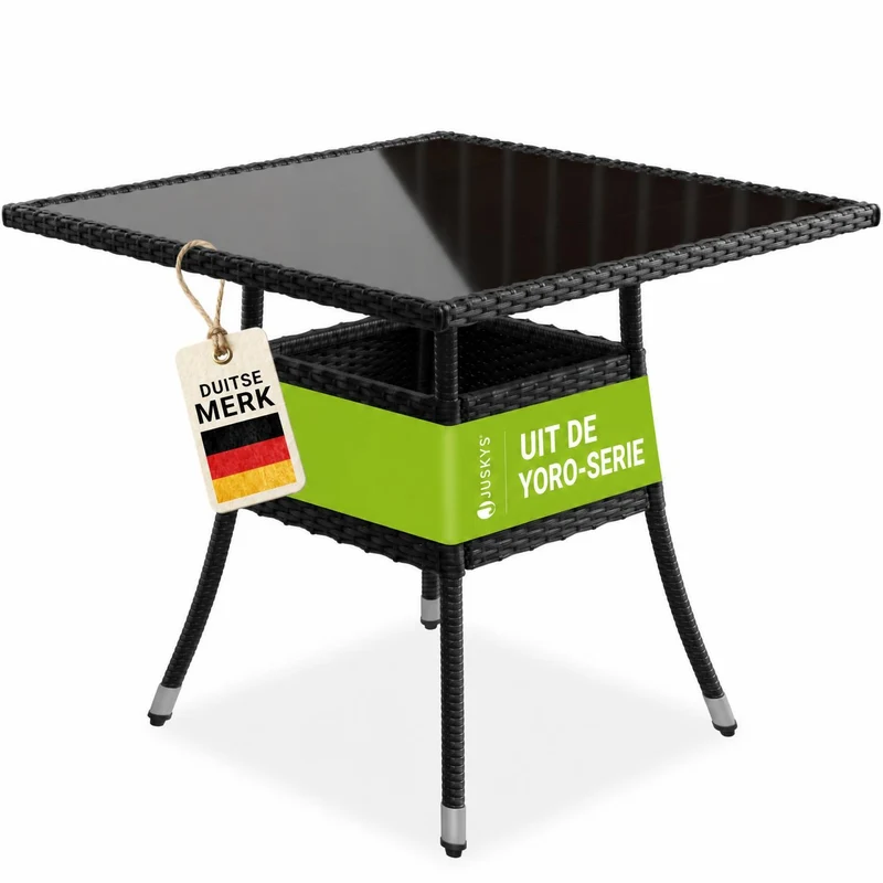 Eckiger Polyrattan Gartentisch Yoro