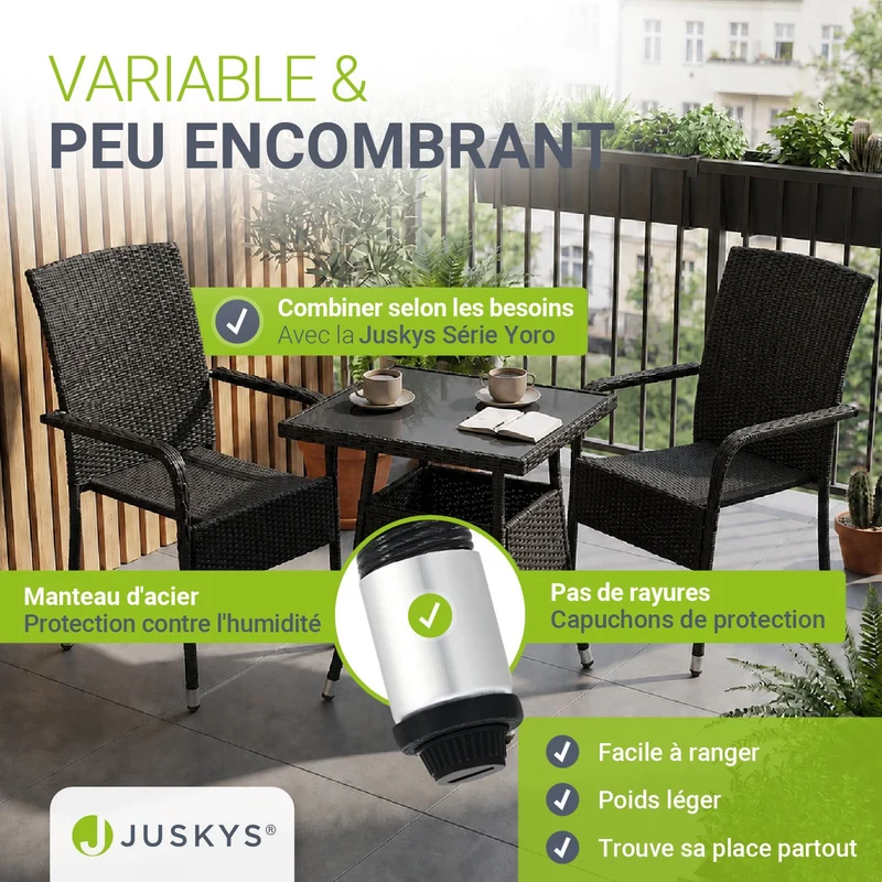 Eckiger Polyrattan Gartentisch Yoro