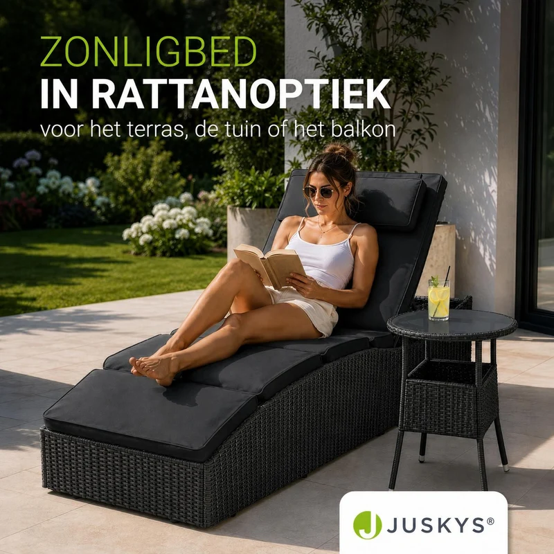Faltbare Polyrattan Sonnenliege Lamia