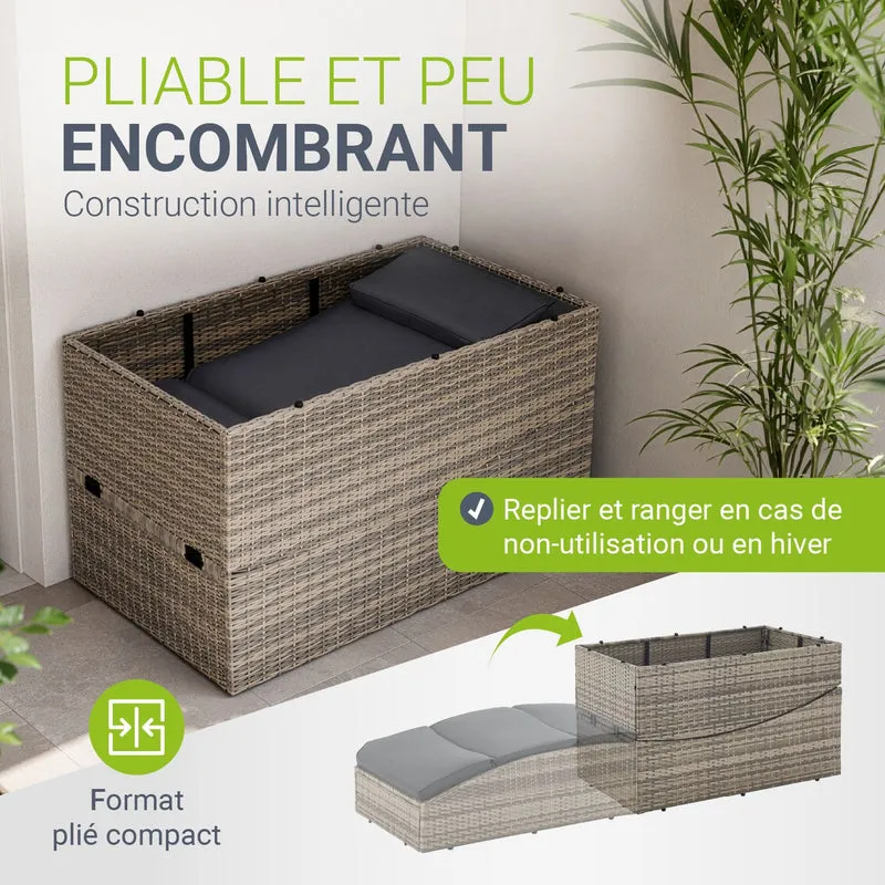 Faltbare Polyrattan Sonnenliege Lamia