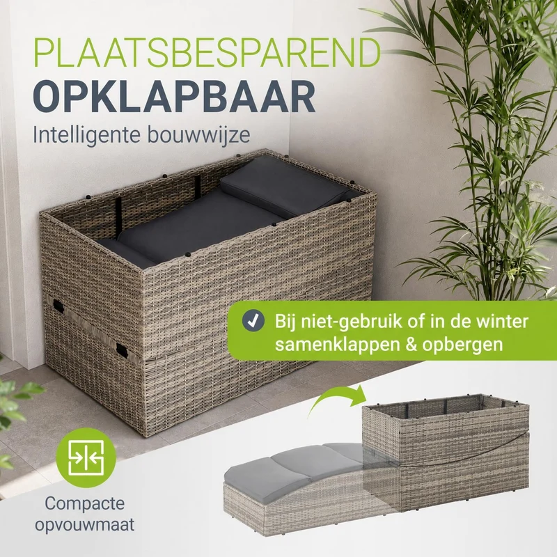 Faltbare Polyrattan Sonnenliege Lamia