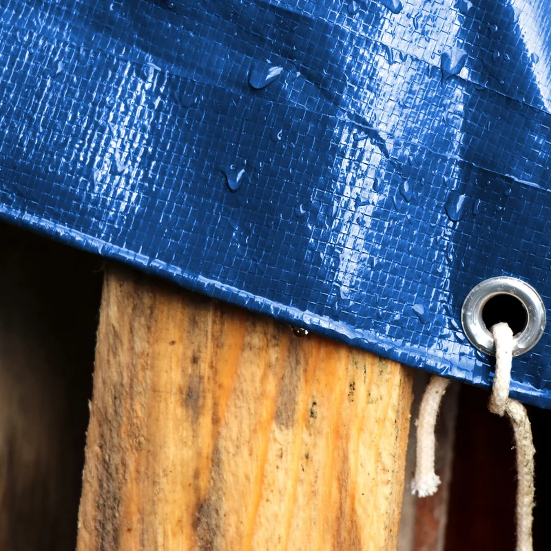 P24® Wasserabweisende Abdeckplane, blau mit Aluminium Ösen (Größe wählbar)