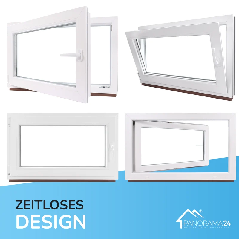 P24® Kellerfenster Kunststofffenster 3-fach 60mm Slimline, weiß