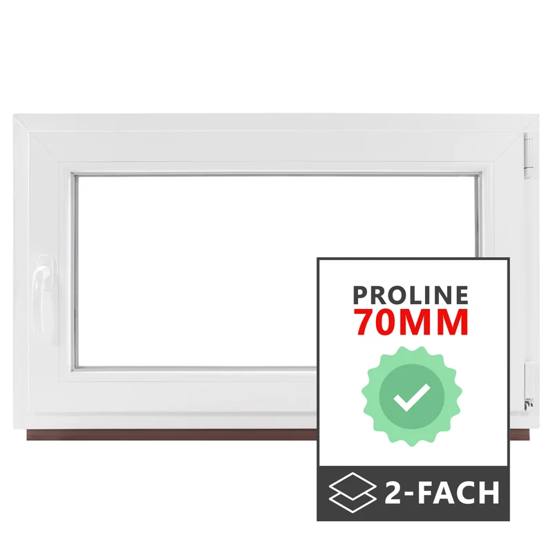 P24® Kellerfenster Kunststofffenster 2-fach 70mm Proline, weiß