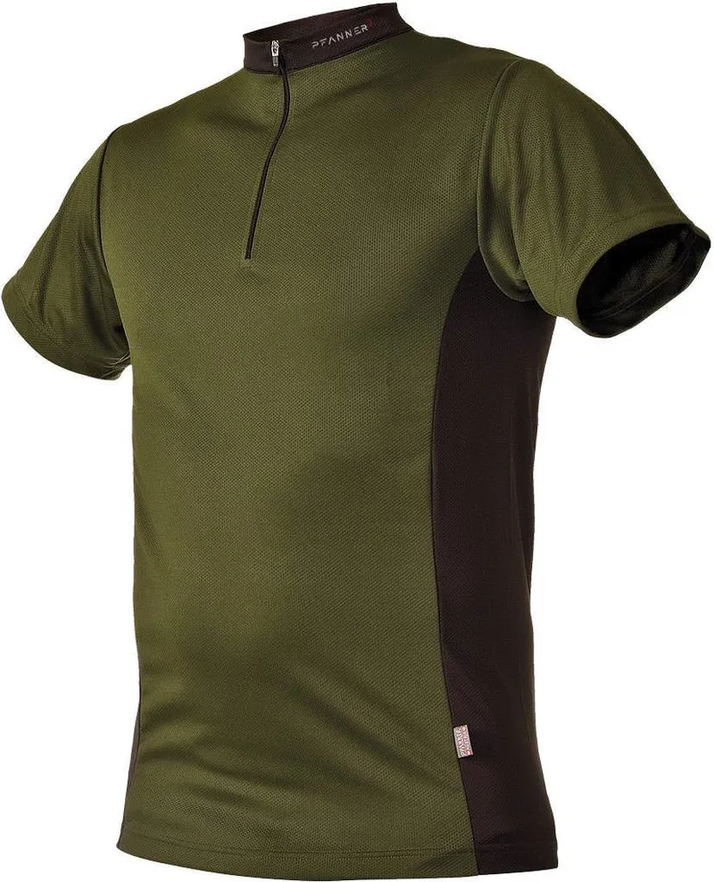 Zipp-Neck Shirt Waldgrün