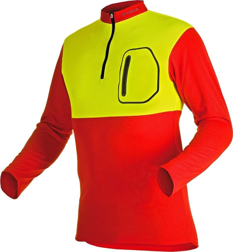 Zipp-Neck Shirt Neon langarm
