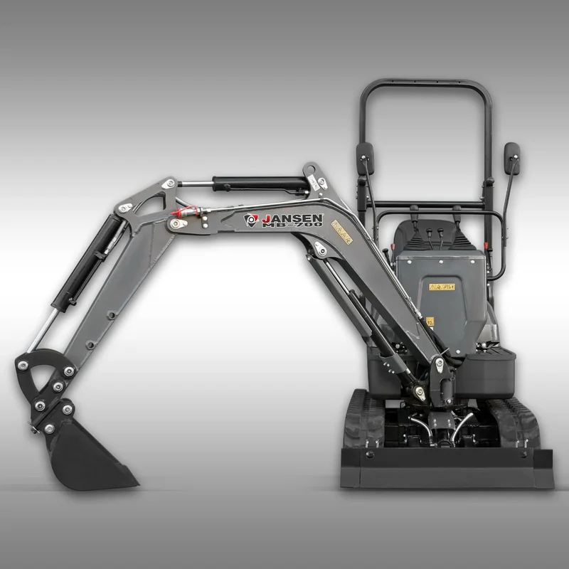 Jansen MB-700 Minibagger, 8,5 PS Benzin, Komplett-Set, Verstellfahrwerk