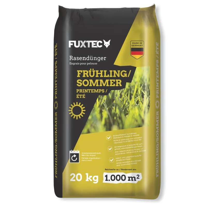 FUXTEC gazonmeststof lente/zomer FX-RDFS 20kg voor 1000m²