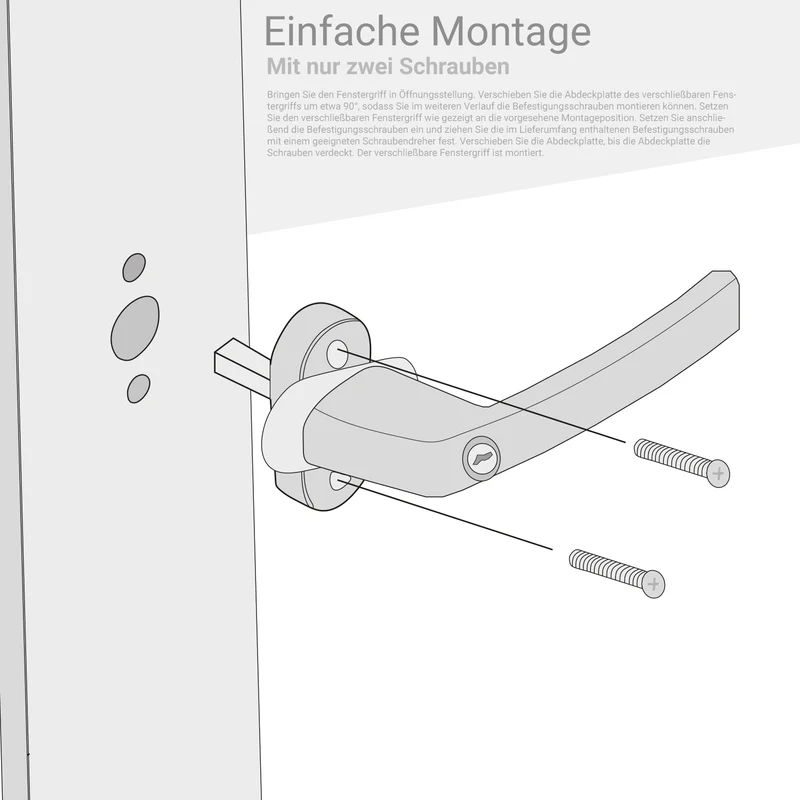 P24® Abschließbare Fenstergriffe weiß, Einzelschließend - Kindersicherung Fenstersicherung mit Schloss in Stiftlänge 35mm - Fensterschloss RAL 9016