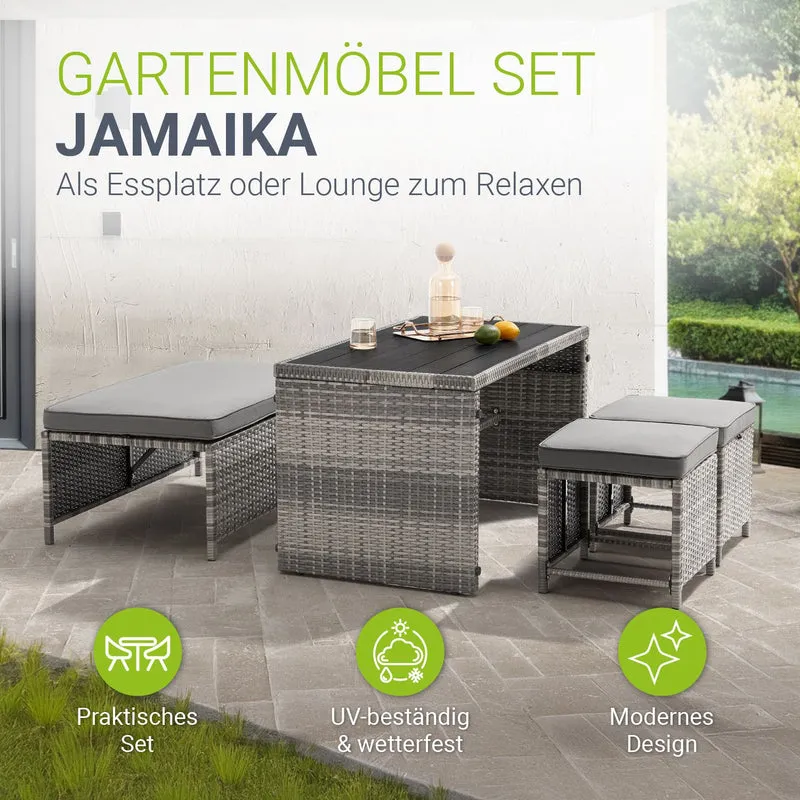 2in1 Polyrattan Gartenmöbel Jamaika